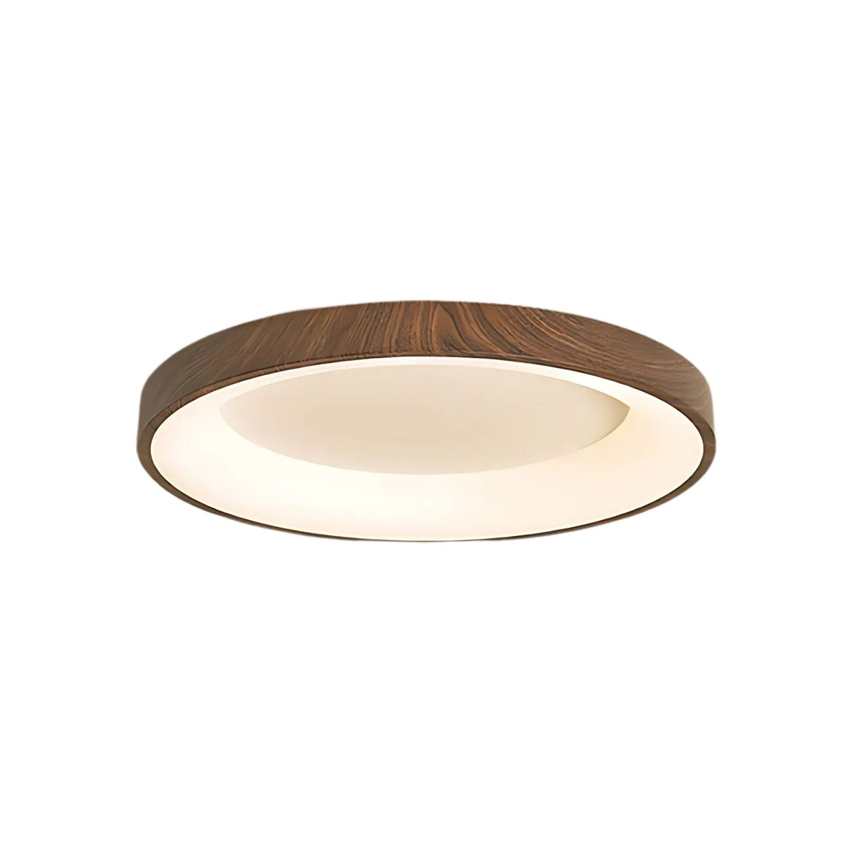 Round Flush Mount Light Fixture Wood Grain Finish 14-24 inch LED for Bedroom Living Room Hallway Modern Low Profile