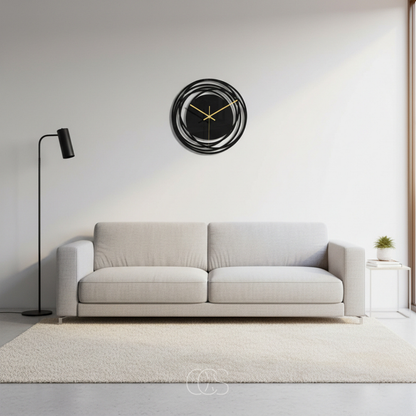 12-Inch Silent Wall Clock Black Round Modern Non-Ticking Quartz for Living Room Bedroom Kitchen Office