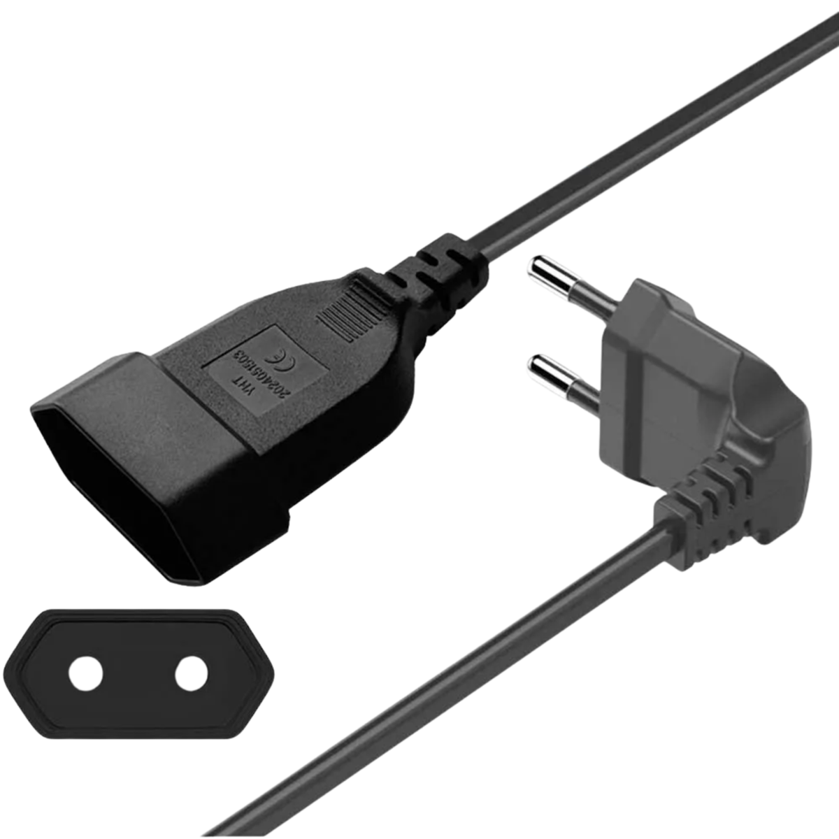 Pure Copper Power Cord for Floor Lamps Table Lamps 16 ft Indoor Extension Lead 2-Pin Plug Socket Connector for Bedroom Living Room Office Li
