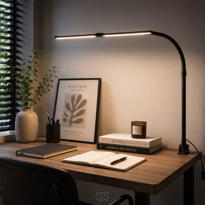 Adjustable LED Desk Lamp with Dimmer, Touch Control & Flexible Gooseneck for Reading, Office & Study