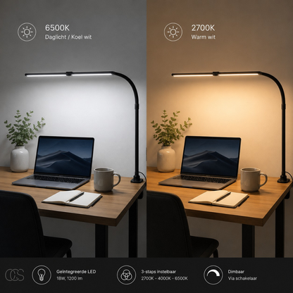 Adjustable LED Desk Lamp with Dimmer, Touch Control & Flexible Gooseneck for Reading, Office & Study