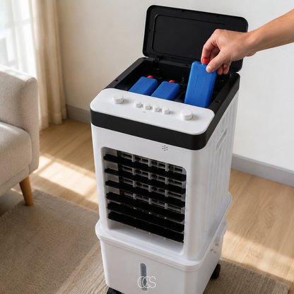 Portable Evaporative Air Cooler with Water Tank, Remote Control & Wheels – 3-in-1 Cooling, Humidifying & Fan for Living Room, Bedroom