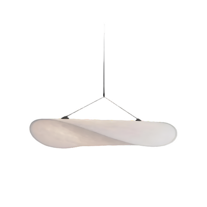 Woven Silk Shade Hanging Lamp White 16-31 in Adjustable Cord Warm Ambient Glow for Dining Room Bedroom Living Room Modern Minimalist Ceiling