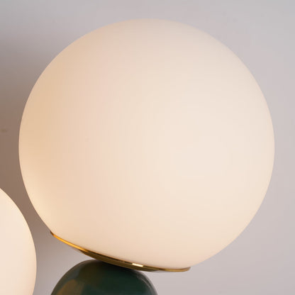 Contemporary G9 Bedside Lamp with Glass Shade 10 in Diameter Sculpted Polymer Desktop Lighting for Home Office Bedroom Nightstand Reading