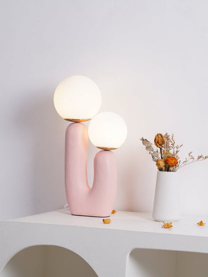 Contemporary G9 Bedside Lamp with Glass Shade 10 in Diameter Sculpted Polymer Desktop Lighting for Home Office Bedroom Nightstand Reading