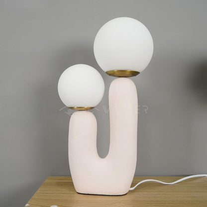 Contemporary G9 Bedside Lamp with Glass Shade 10 in Diameter Sculpted Polymer Desktop Lighting for Home Office Bedroom Nightstand Reading