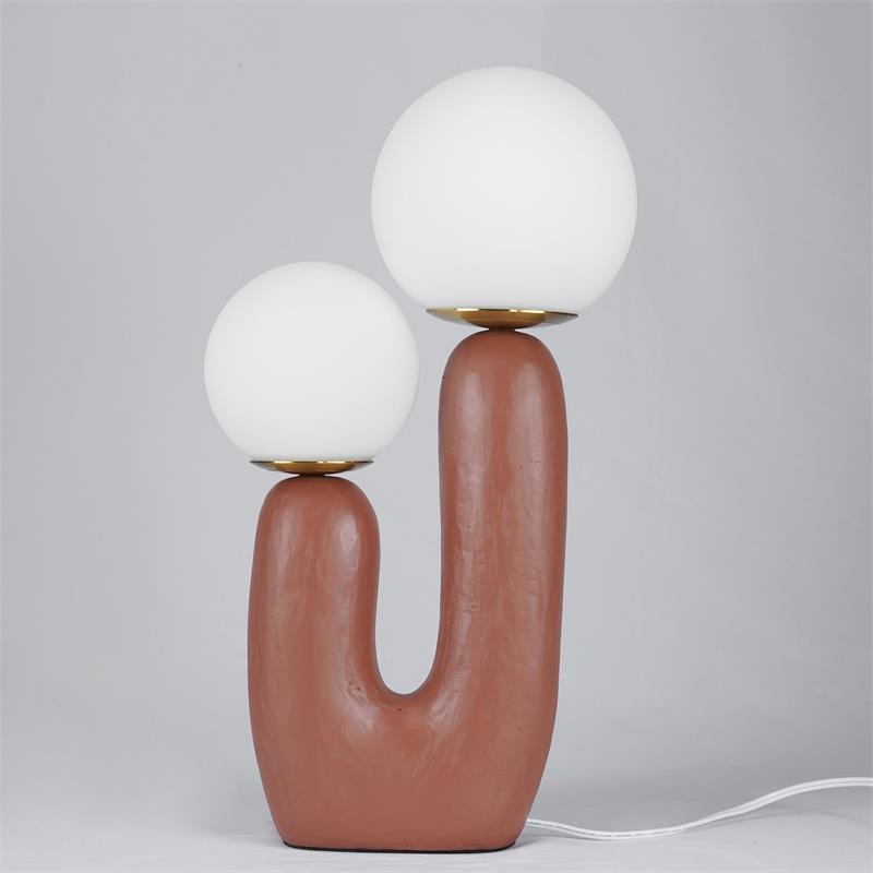 Contemporary G9 Bedside Lamp with Glass Shade 10 in Diameter Sculpted Polymer Desktop Lighting for Home Office Bedroom Nightstand Reading