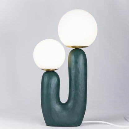 Contemporary G9 Bedside Lamp with Glass Shade 10 in Diameter Sculpted Polymer Desktop Lighting for Home Office Bedroom Nightstand Reading