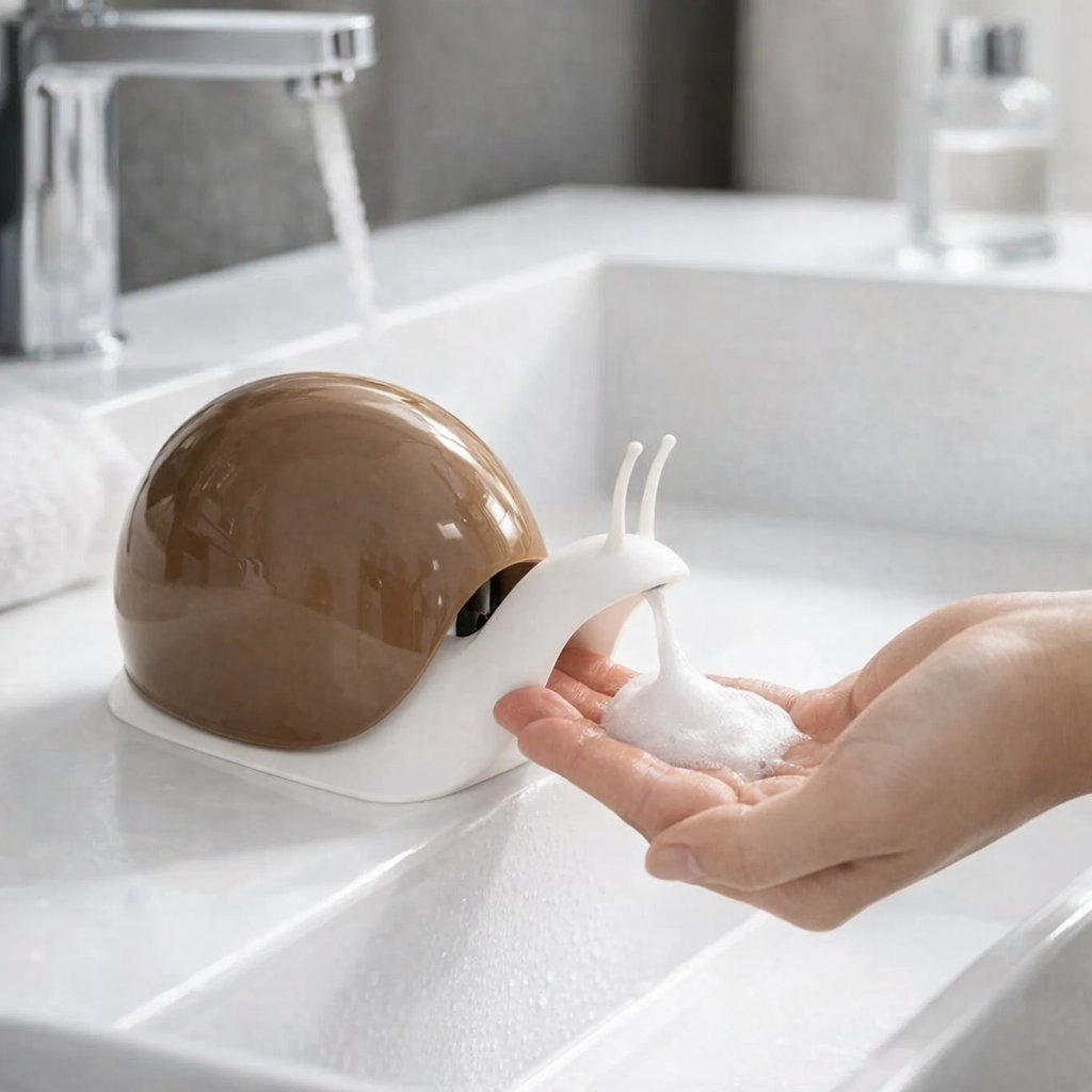 Solena Portable Soap Dispenser - Snail-Shaped, Compact Travel Bottle