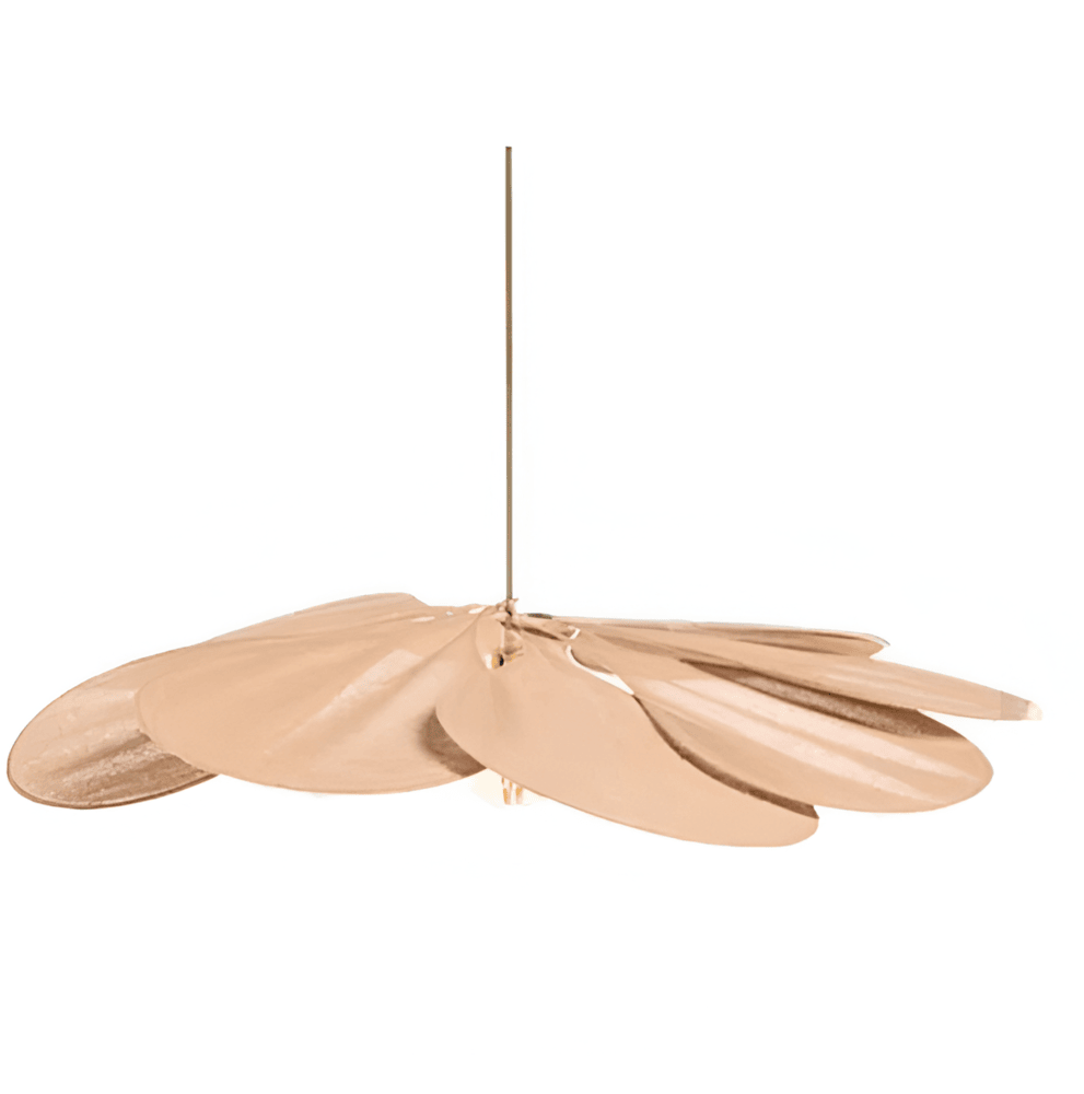 Fabric Flower Pendant Light with Adjustable Height in Brown, Coffee, Beige & Khaki – Soft Ambient Hanging Lamp for Bedrooms Dining Areas Liv