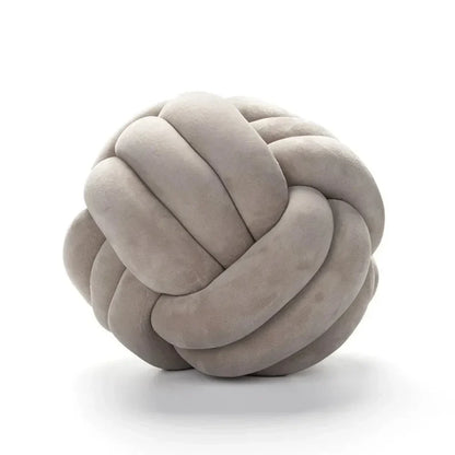 Round Velvet Throw Pillow with Knotted Detail – Soft Plush Accent Cushion for Living Room, Bedroom & Nursery Decor
