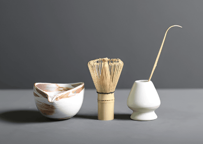 Ceramic Matcha Bowl Set with Bamboo Whisk, Spoon & Holder for Traditional Tea Making in Modern Kitchens