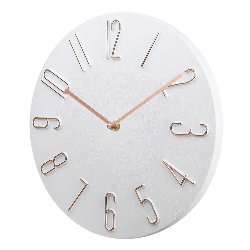 8-Inch Round Silent Wall Clock Pink Quiet Non-Ticking Timepiece Battery Operated Modern Minimalist Design for Bedroom Office Living Room Hal
