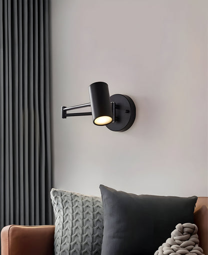 Swing Arm Reading Sconce Metal Black 10 inch Articulating Wall Light for Bedroom Nightstand Task Lighting Directional