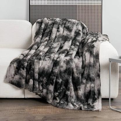 Plush Reversible Fleece Throw Blanket Winter Warmth Coral Velvet Batik Design Cozy Bed Sofa Cover Double-Sided Soft Anti-Pilling
