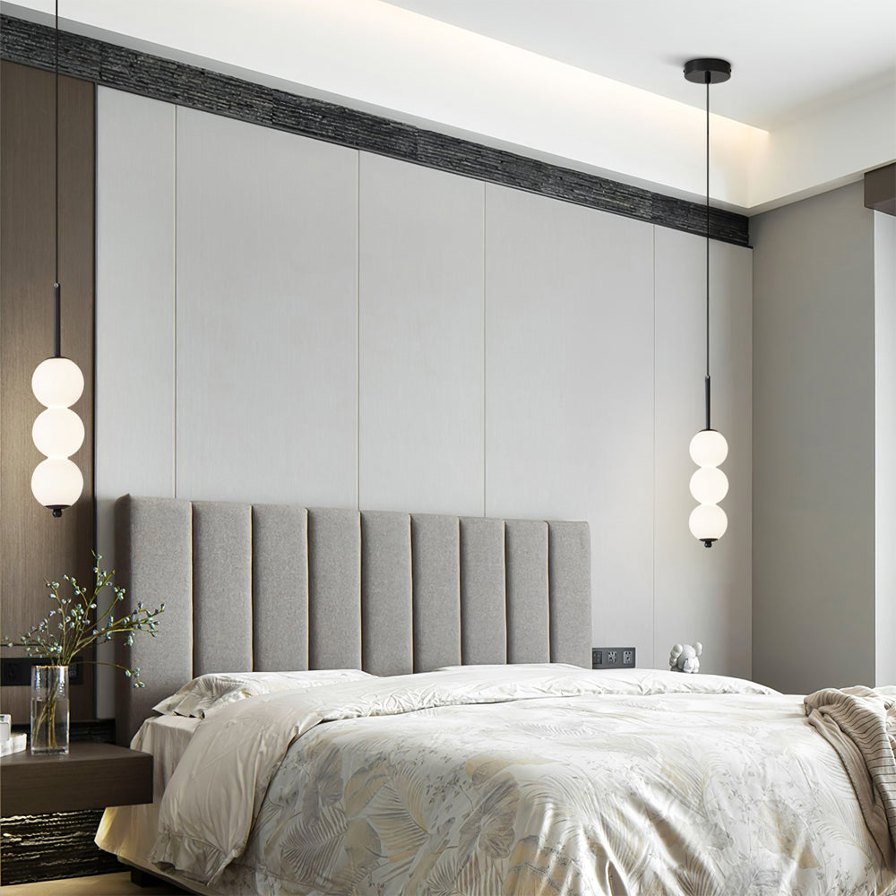 Ceiling Hanging Fixture with Frosted Glass Globes & Metal Frame - Multi-Globe LED Chandelier for Kitchens, Dining Areas & Entryways - Adjust