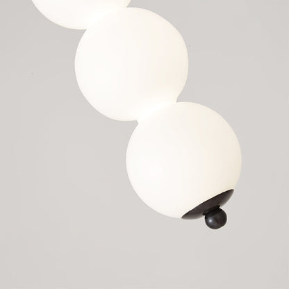 Ceiling Hanging Fixture with Frosted Glass Globes & Metal Frame - Multi-Globe LED Chandelier for Kitchens, Dining Areas & Entryways - Adjust