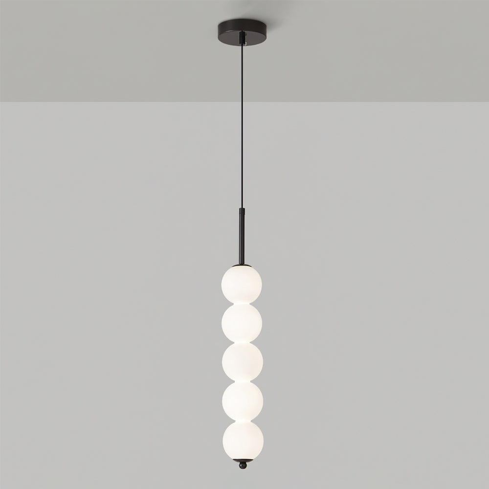 Ceiling Hanging Fixture with Frosted Glass Globes & Metal Frame - Multi-Globe LED Chandelier for Kitchens, Dining Areas & Entryways - Adjust