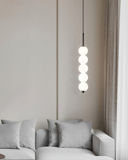 Ceiling Hanging Fixture with Frosted Glass Globes & Metal Frame - Multi-Globe LED Chandelier for Kitchens, Dining Areas & Entryways - Adjust