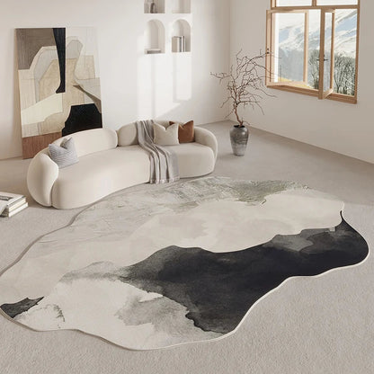 Freeform Abstract Area Rug with Non-Slip Grip — Plush Polyester Floor Covering for Bedrooms, Living Spaces & Hallways