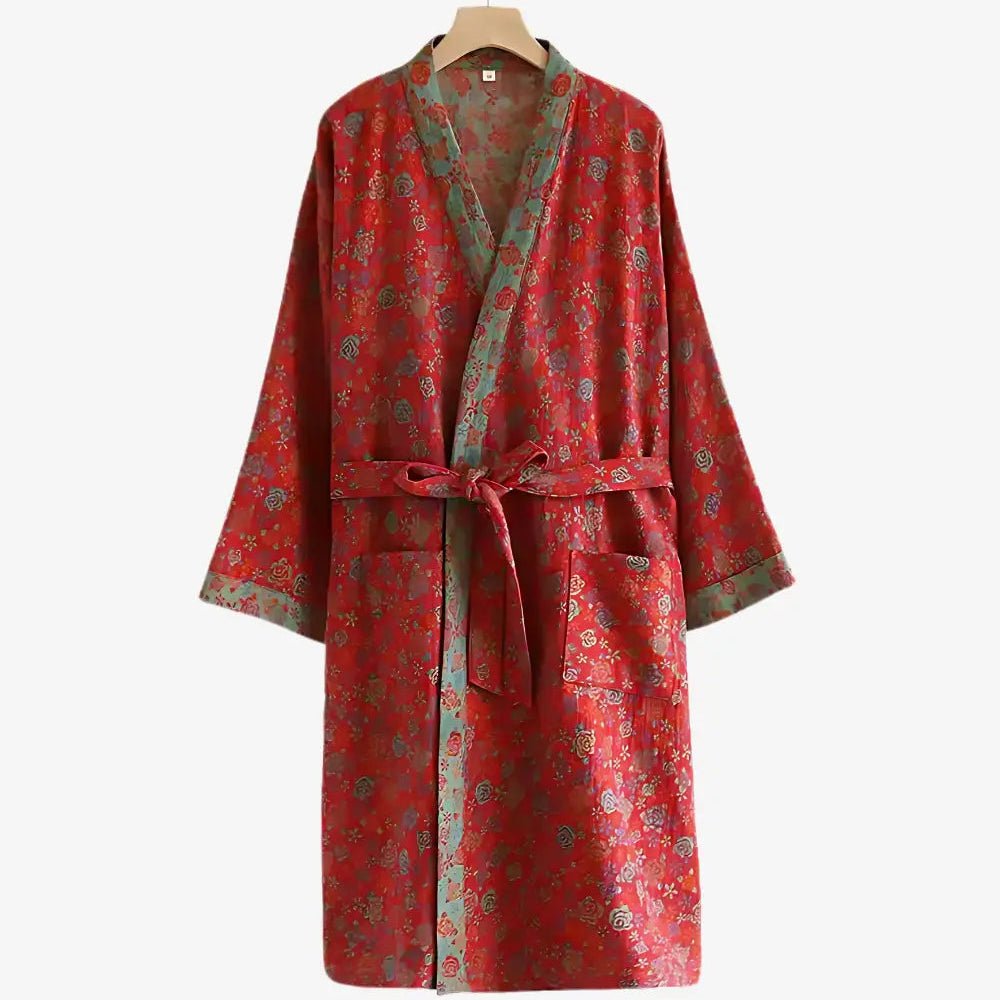 Ortekor Organic Cotton | Men's Robe with Reversible Design & Breathable Fabric | Comfortable Kimono Bathrobe for Everyday Relaxation