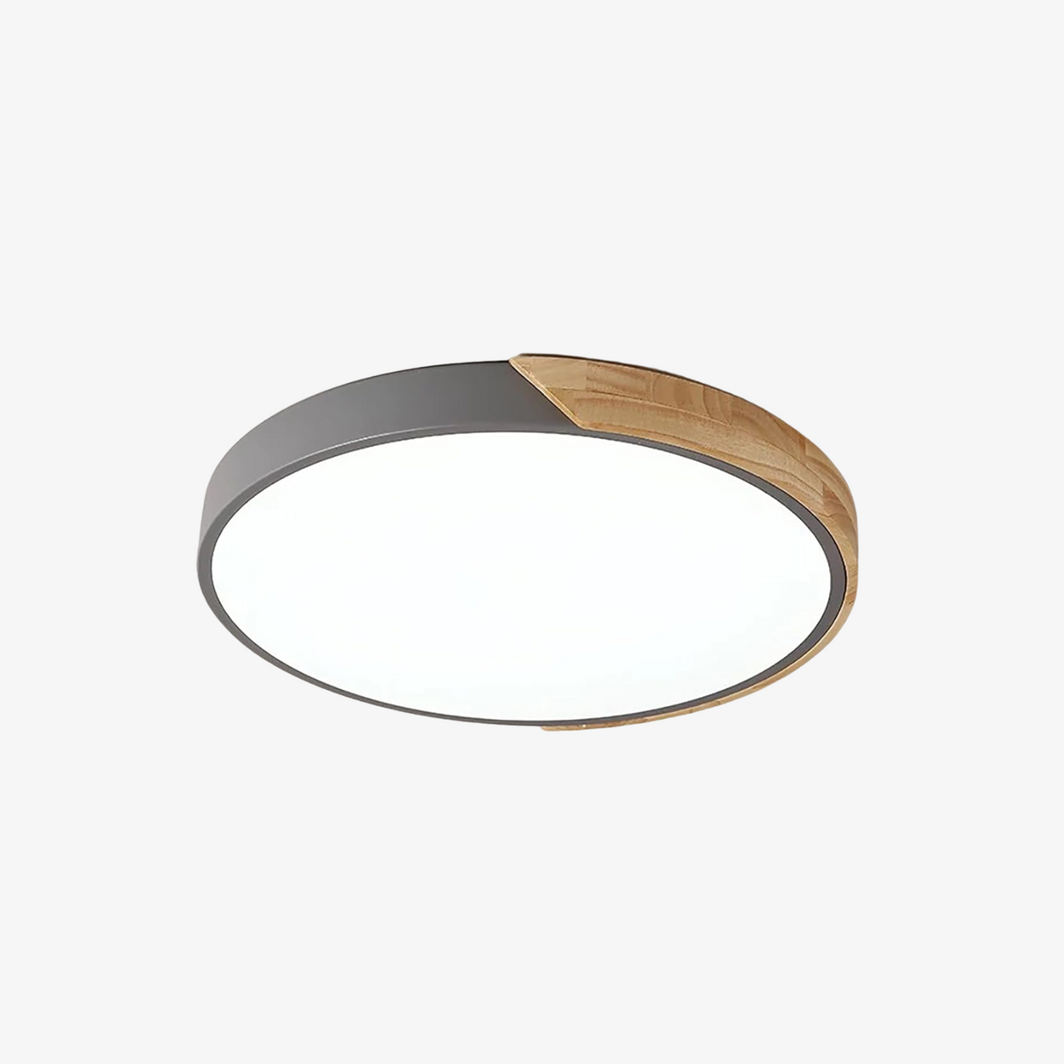 Organic Design Flush Mount Light with Wood Accent | Dimmable Ceiling Fixture for Modern Interiors