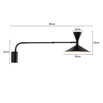 Adjustable Swing Arm Wall Sconce in Metal for Bedroom Reading, Office Task Light, Living Room Accent | E14 LED Socket