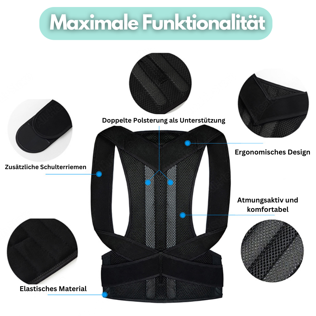 Adjustable Posture Corrector Brace for Upper Back & Shoulder Support – Breathable Design for Men & Women, Hidden Under Clothes, Helps Alignm