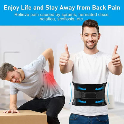 OrthoFlexa | 360° Lumbar Support Belt with Memory Aluminum & Steel Springs | Breathable Design for Pain Relief
