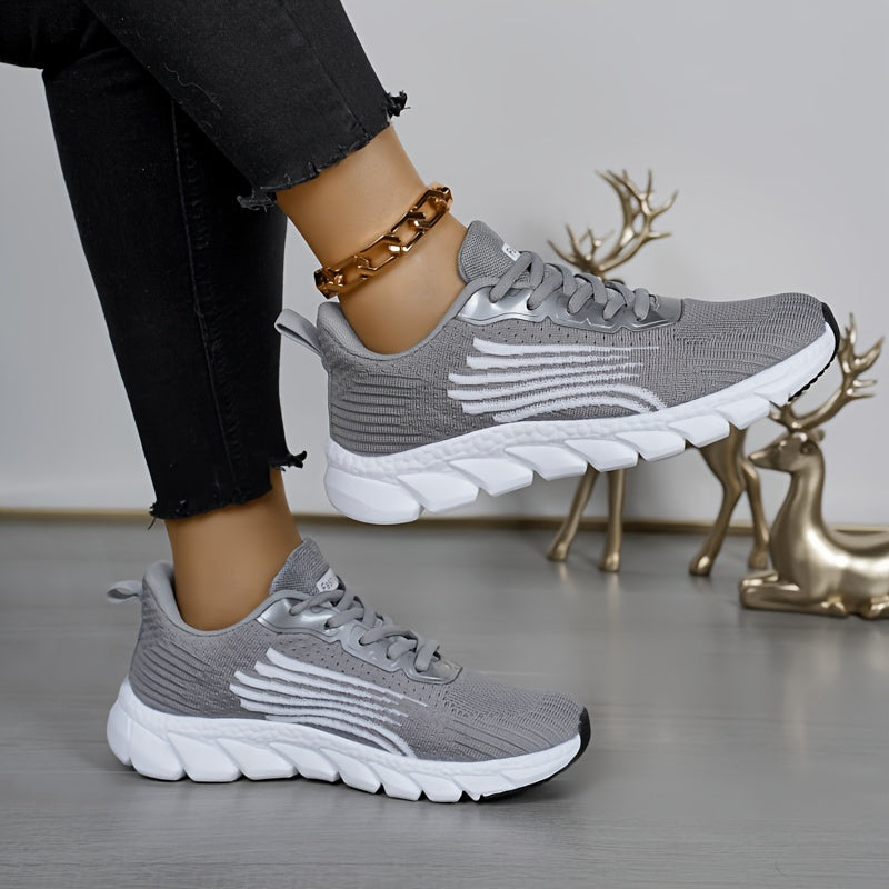 Women's Running Shoes Cushioned Shock-Absorbing Sole Lightweight Breathable Sneakers for Everyday Training & Walking