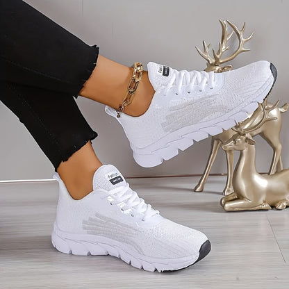 Women's Running Shoes Cushioned Shock-Absorbing Sole Lightweight Breathable Sneakers for Everyday Training & Walking