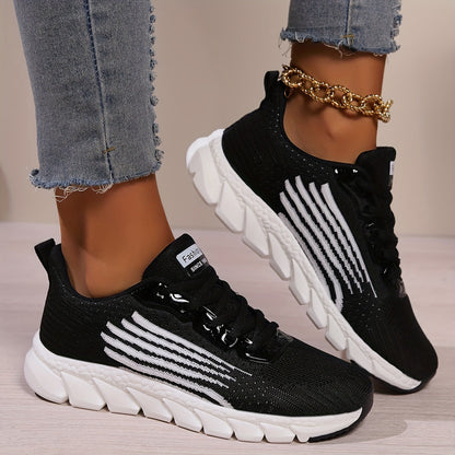 Women's Running Shoes Cushioned Shock-Absorbing Sole Lightweight Breathable Sneakers for Everyday Training & Walking