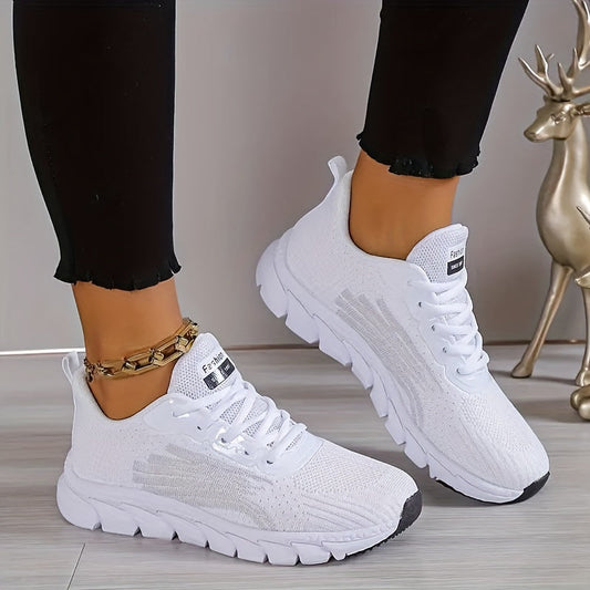 Women's Running Shoes Cushioned Shock-Absorbing Sole Lightweight Breathable Sneakers for Everyday Training & Walking