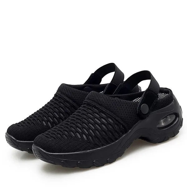 Women's Breathable Mesh Slip-On Clogs with Air Cushion Sole for All-Day Comfort and Joint Relief
