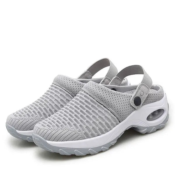 Women's Breathable Mesh Slip-On Clogs with Air Cushion Sole for All-Day Comfort and Joint Relief