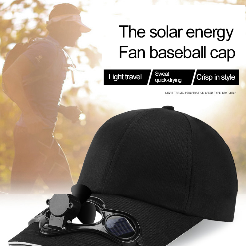 Ortekor Outdoor Collection | Baseball Hat with Solar-Powered Fan | Adjustable Cotton Cap for Summer Comfort
