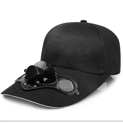 Ortekor Outdoor Collection | Baseball Hat with Solar-Powered Fan | Adjustable Cotton Cap for Summer Comfort