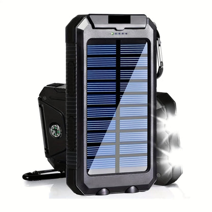 Outdoor Companion | Flashlight Power Bank with Solar Charging | 20000mAh Capacity for Camping and Hiking