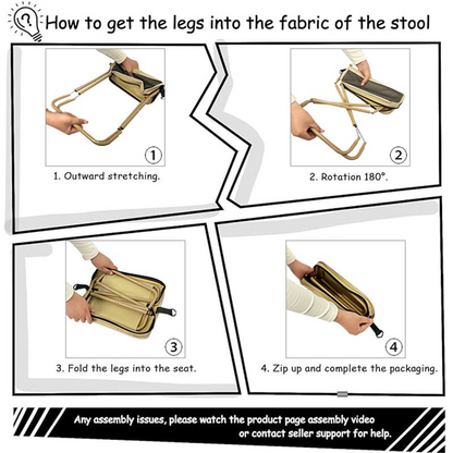 Outdoor Companion | Foldable Backpack Stool with Ultra-Stable Support | Lightweight & Portable Seating for Comfort Anywhere