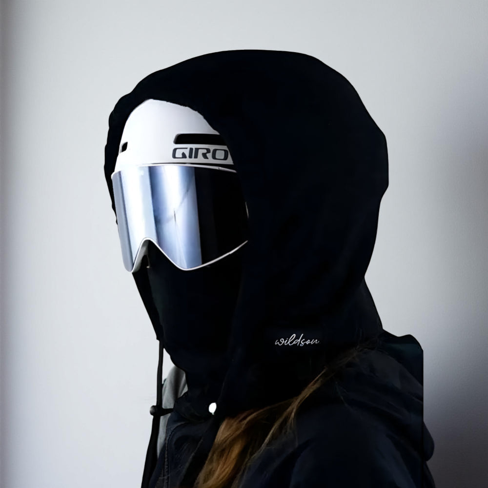 Ortekor Outdoor Essentials | Black Ski Mask with Adjustable Drawstring | Versatile Face Cover for Winter Sports and Activities