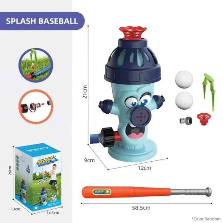 Ortekor Outdoor Fun | 2-in-1 Water Play & Baseball Set with Adjustable Bat | Engaging Summer Activity for Kids