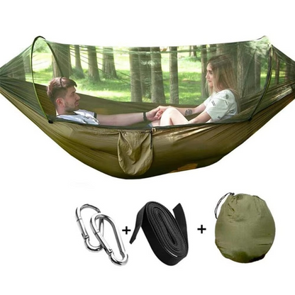 Ortekor Outdoor Hammock | 2-Person Camping Hammock with Mosquito Net | Lightweight & Compact for Bug-Free Relaxation