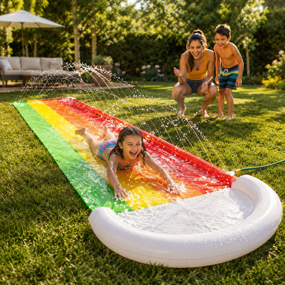 Outdoor Racing Water Slide | Large Inflatable Slide with Easy Setup for Backyard Fun