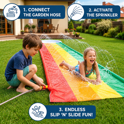Outdoor Racing Water Slide | Large Inflatable Slide with Easy Setup for Backyard Fun