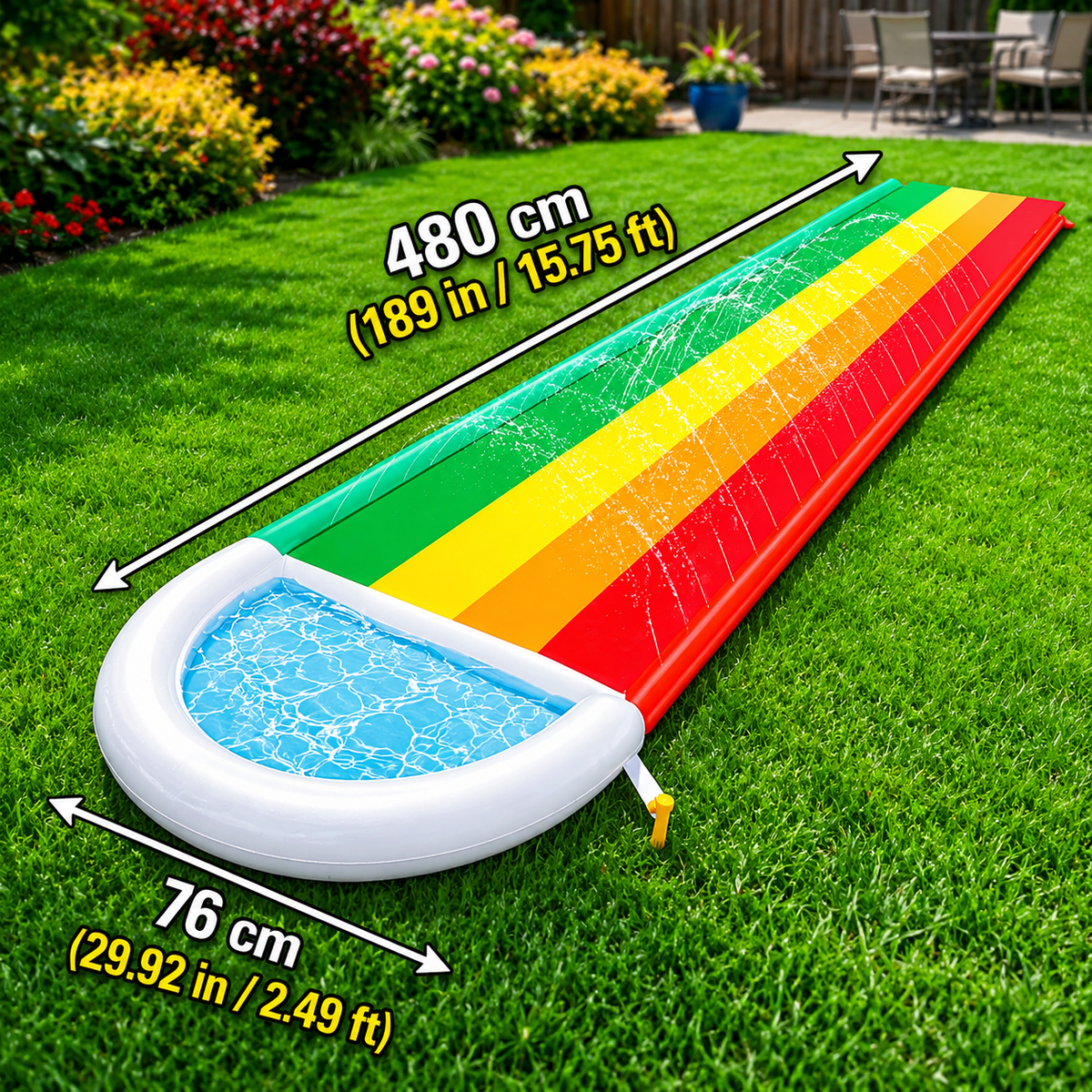 Outdoor Racing Water Slide | Large Inflatable Slide with Easy Setup for Backyard Fun