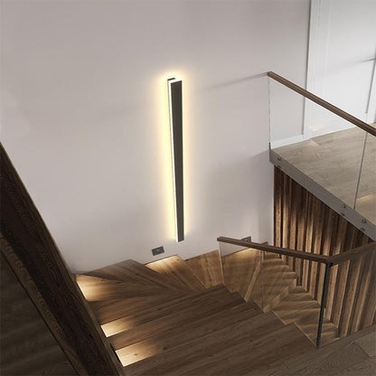 Outdoor Wall Light Fixture – Modern Black Linear LED Sconce with Adjustable Color, IP65 Waterproof