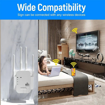 Outdoor WiFi Range Extender | Dual-Band Signal Booster with 1200 Mbps Speed | Reliable Connectivity for Gardens and Patios