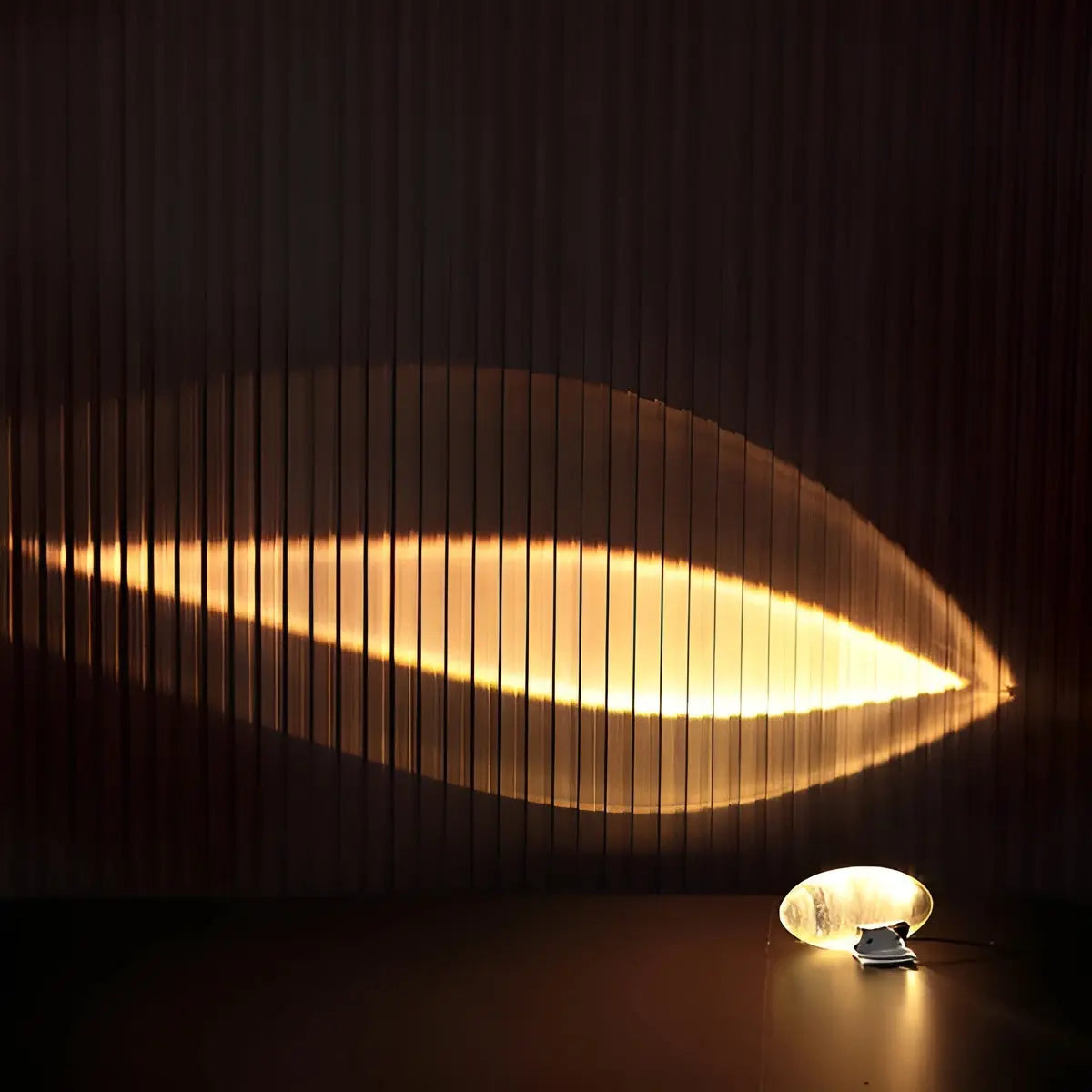 Oval Crystal Table Lamp with LED Mood Lighting in Warm White, Sunset Red & Blue-Violet for Bedroom & Living Room