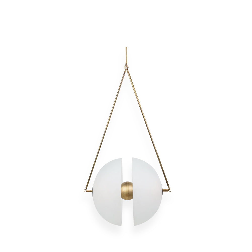 Hanging Ceiling Fixture with Frosted Glass Globes for Kitchen & Dining Room – Aged Metal Frame 16 in Wide Adjustable Cord Integrated LED for