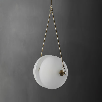 Hanging Ceiling Fixture with Frosted Glass Globes for Kitchen & Dining Room – Aged Metal Frame 16 in Wide Adjustable Cord Integrated LED for